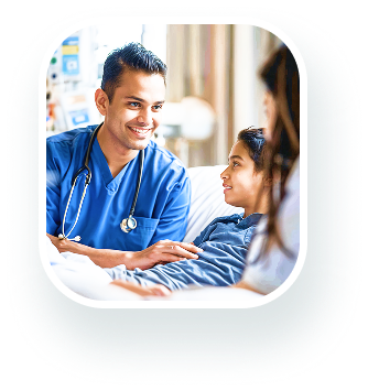 Doctor with patient