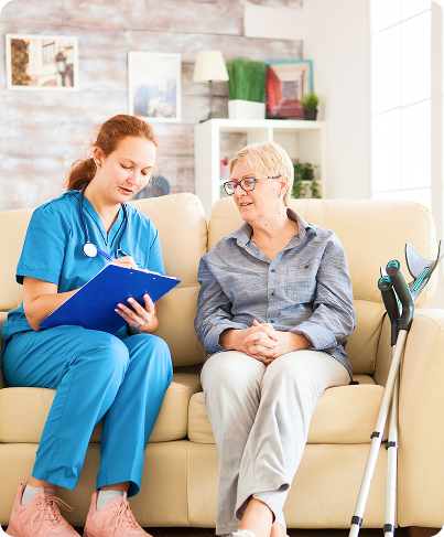 Doctor with patient