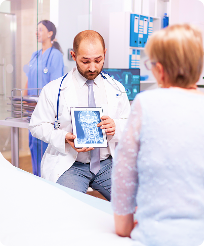 Doctor with tablet